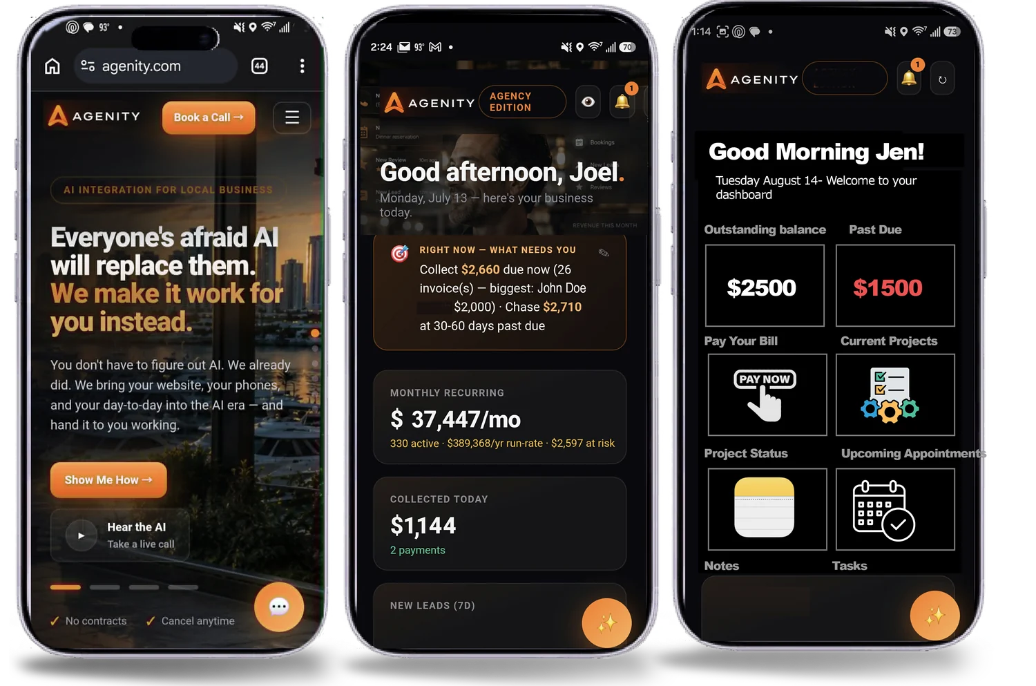 One website, multiple identities — visitor, owner and client views